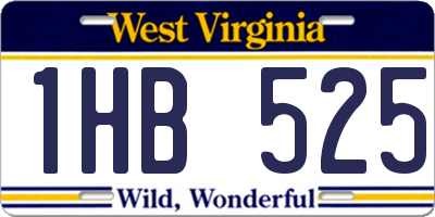 WV license plate 1HB525