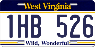 WV license plate 1HB526
