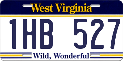 WV license plate 1HB527