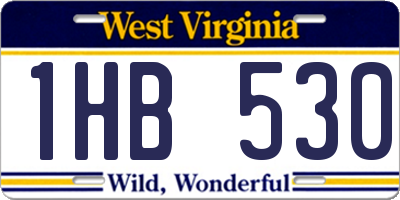WV license plate 1HB530
