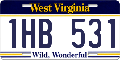 WV license plate 1HB531