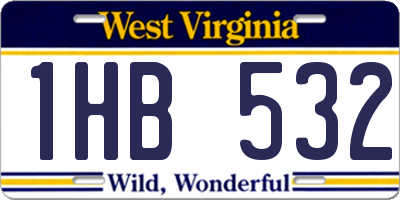 WV license plate 1HB532