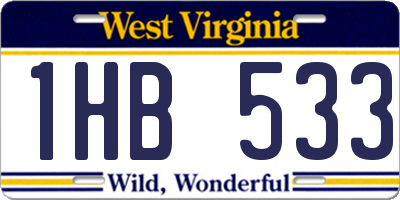 WV license plate 1HB533