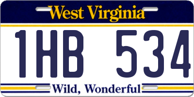 WV license plate 1HB534