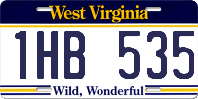 WV license plate 1HB535