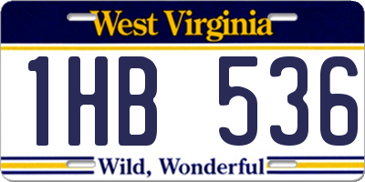 WV license plate 1HB536