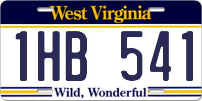 WV license plate 1HB541