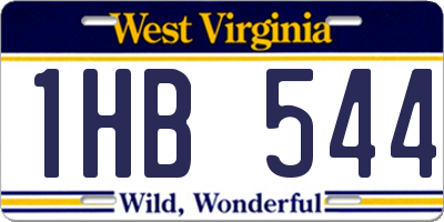 WV license plate 1HB544