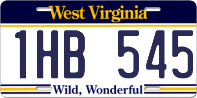 WV license plate 1HB545