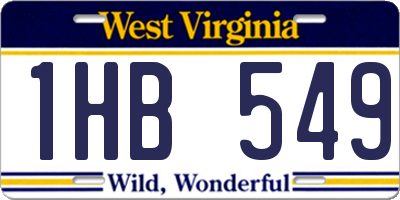 WV license plate 1HB549