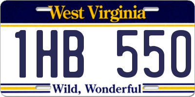 WV license plate 1HB550