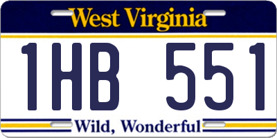 WV license plate 1HB551