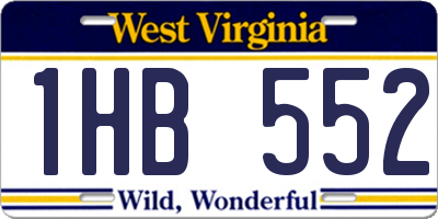 WV license plate 1HB552