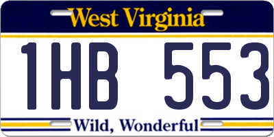 WV license plate 1HB553