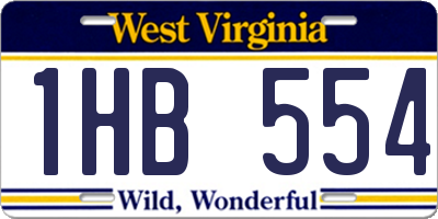 WV license plate 1HB554