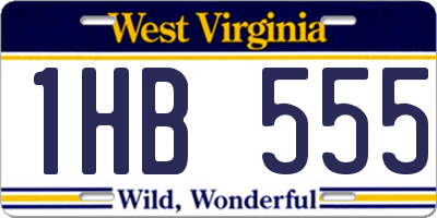 WV license plate 1HB555
