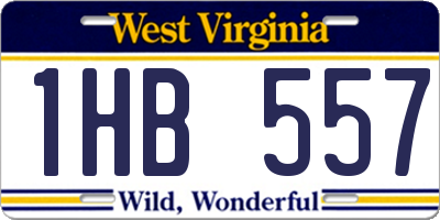 WV license plate 1HB557