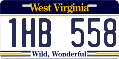 WV license plate 1HB558