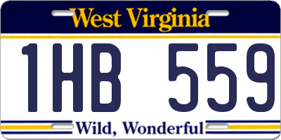 WV license plate 1HB559