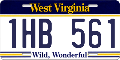 WV license plate 1HB561