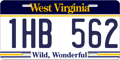 WV license plate 1HB562
