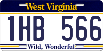 WV license plate 1HB566