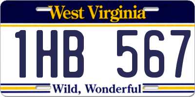 WV license plate 1HB567