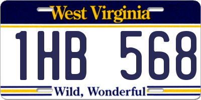 WV license plate 1HB568