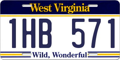 WV license plate 1HB571