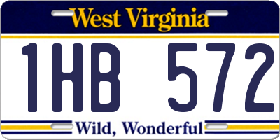 WV license plate 1HB572