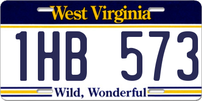 WV license plate 1HB573