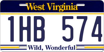 WV license plate 1HB574