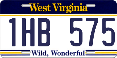 WV license plate 1HB575