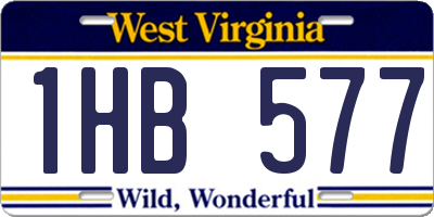 WV license plate 1HB577