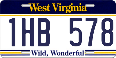 WV license plate 1HB578