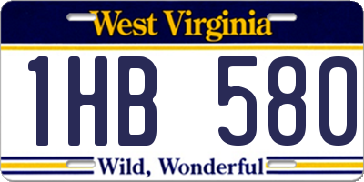 WV license plate 1HB580