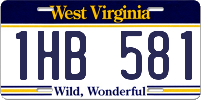 WV license plate 1HB581