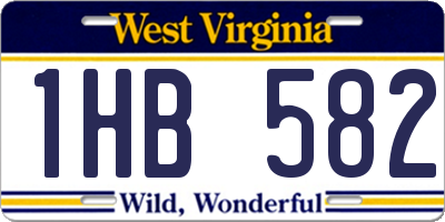 WV license plate 1HB582
