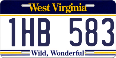 WV license plate 1HB583