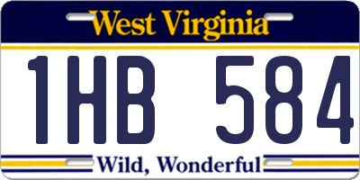 WV license plate 1HB584