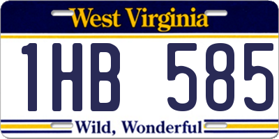 WV license plate 1HB585