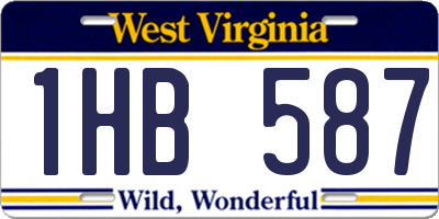 WV license plate 1HB587