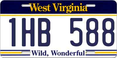 WV license plate 1HB588