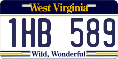 WV license plate 1HB589