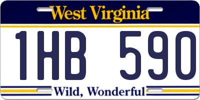 WV license plate 1HB590