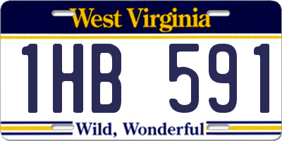 WV license plate 1HB591