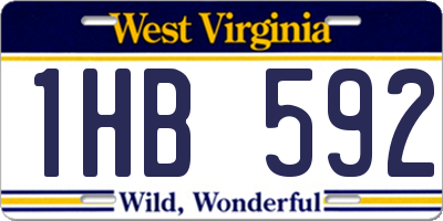 WV license plate 1HB592