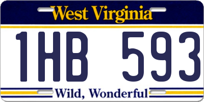 WV license plate 1HB593