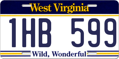 WV license plate 1HB599