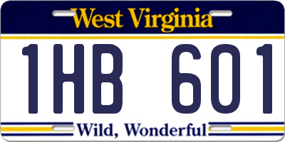 WV license plate 1HB601